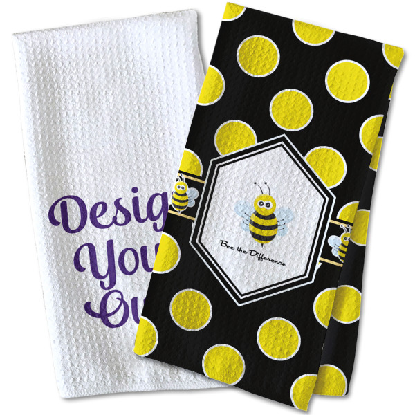 Custom Design - Waffle Weave Towels - Two Print Styles