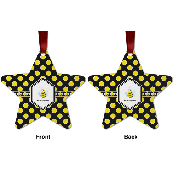 Custom Design - Metal Star Ornament - Front and Back