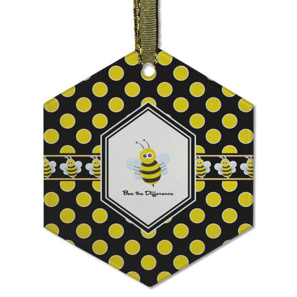 Custom Design - Frosted Glass Ornament - Hexagon