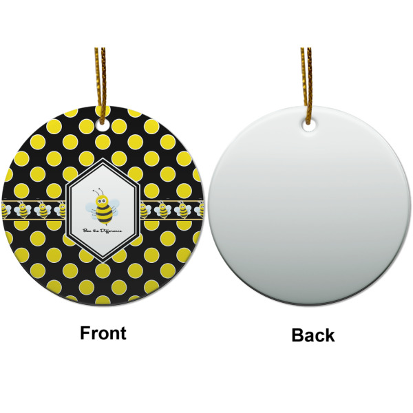 Custom Design - Ceramic Flat Ornament - Circle Front & Back (APPROVAL)