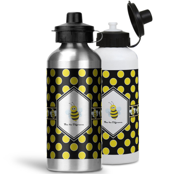 Custom Design - Aluminum Water Bottles - MAIN (white &silver)
