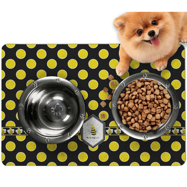 Custom Honeycomb Dog Food Mat - Small w/ Name or Text