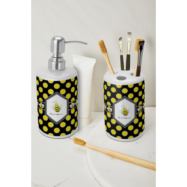 Custom Design - Ceramic Bathroom Accessories - LIFESTYLE (toothbrush holder & soap dispenser)