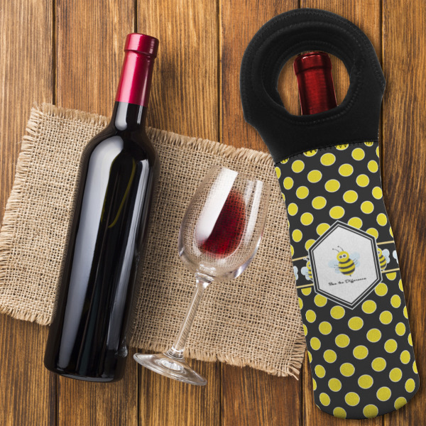 Custom Design - Wine Tote Bag - On Table