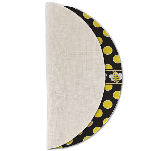 Custom Design - Round Linen Placemats - HALF FOLDED (single sided)