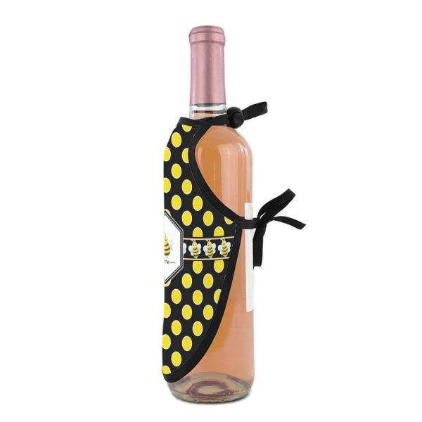 Custom Design - Wine Bottle Apron - DETAIL WITH CLIP ON NECK