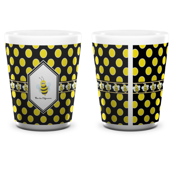 Custom Design - Ceramic Shot Glass - White - Front & Back