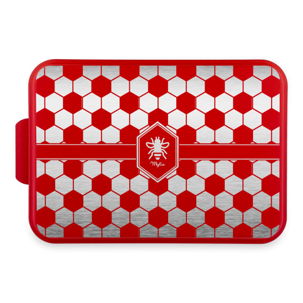 Custom Honeycomb Aluminum Baking Pan with Red Lid (Personalized)