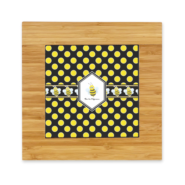 Custom Honeycomb Bamboo Trivet with Ceramic Tile Insert (Personalized)