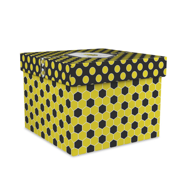 Custom Honeycomb Gift Box with Lid - Canvas Wrapped - Large (Personalized)