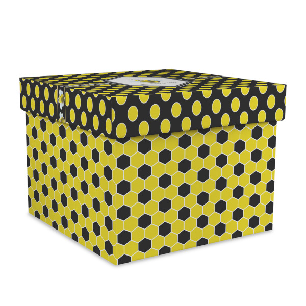 Custom Honeycomb Gift Box with Lid - Canvas Wrapped - X-Large (Personalized)