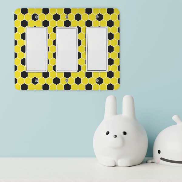 Custom Design - Rocker Light Switch Covers - Triple - IN CONTEXT