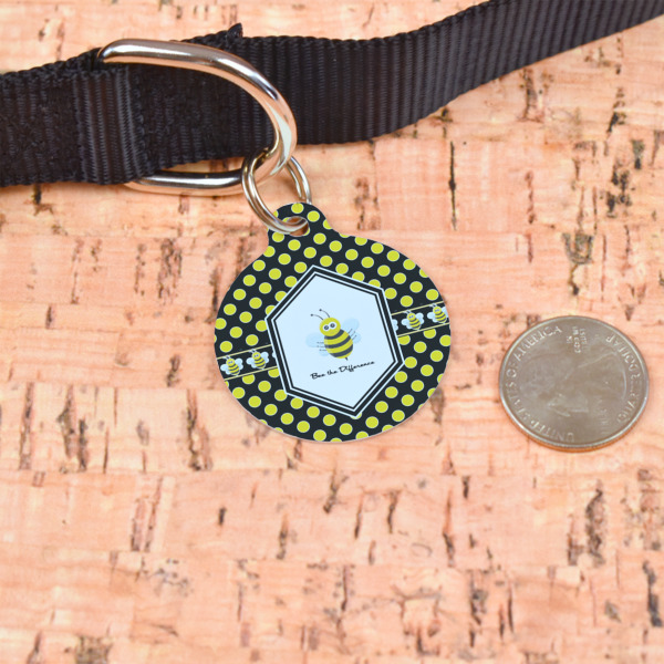 Custom Design - Round Pet ID Tag - Large - In Context