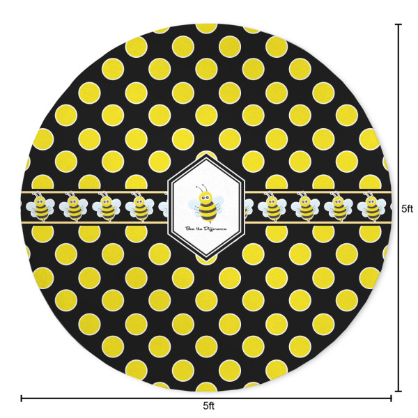 Custom Design - Round 5ft Indoor Rug - Dimensions