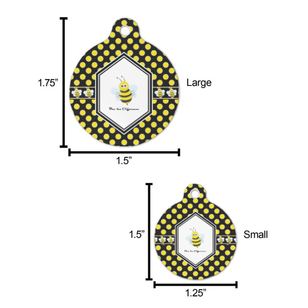 Custom Design - Round Pet ID Tag - Comparison Scale