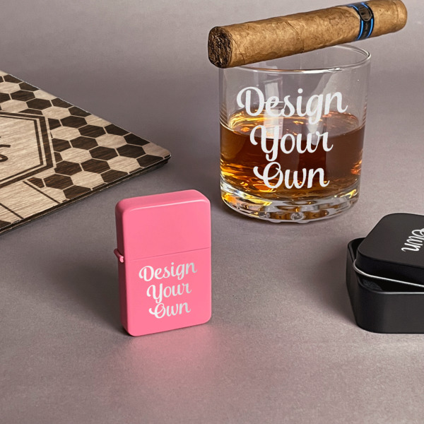 Custom Design - Windproof Lighters - Pink - In Context