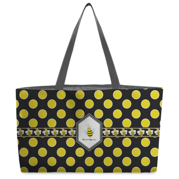 Custom Honeycomb Beach Totes Bag - w/ Black Handles (Personalized)