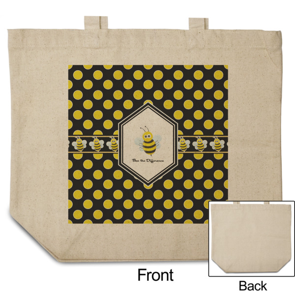 Custom Design - Reusable Cotton Grocery Bag - Front & Back View