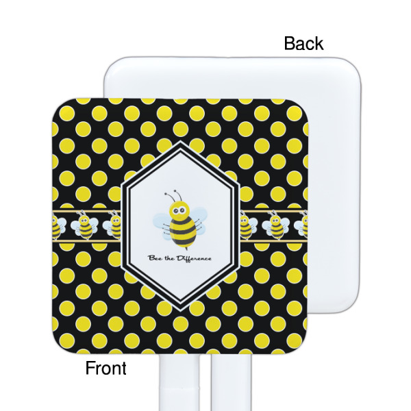 Custom Design - White Plastic Stir Stick - Single Sided - Square - Front & Back