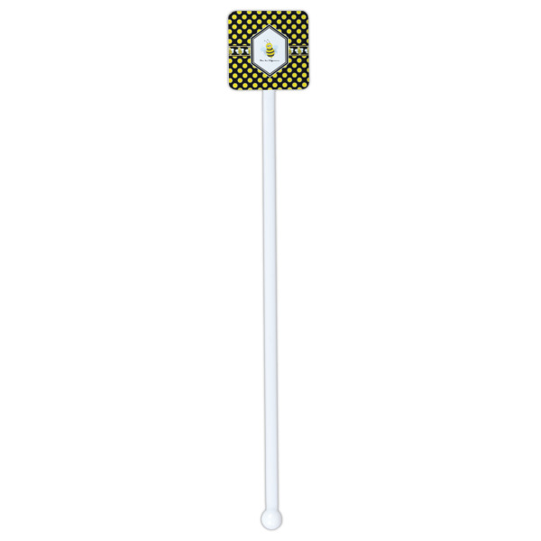 Custom Design - White Plastic Stir Stick - Double Sided - Square - Single Stick