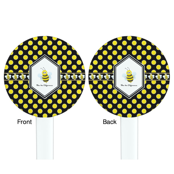 Custom Design - White Plastic 7" Stir Stick - Double Sided - Round - Front & Back