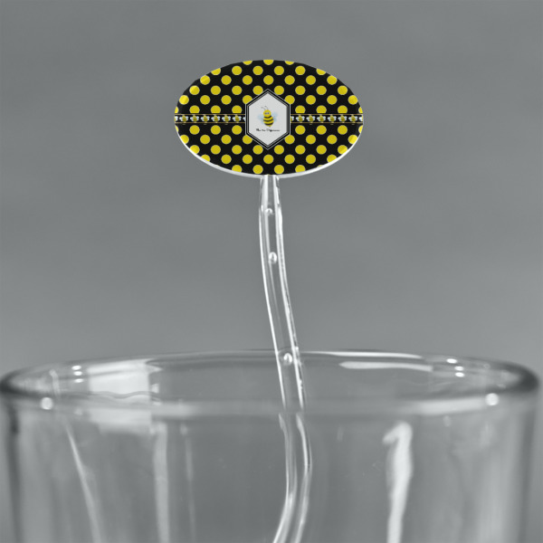 Custom Design - Clear Plastic 7" Stir Stick - Oval - Main