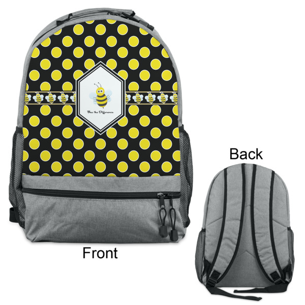 Custom Design - Large Backpack - Gray - Front & Back View