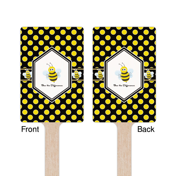 Custom Design - Wooden 6.25" Stir Stick - Rectangular - Double Sided - Front & Back