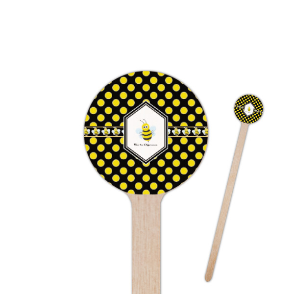 Custom Honeycomb 7.5" Round Wooden Stir Sticks - Single Sided (Personalized)