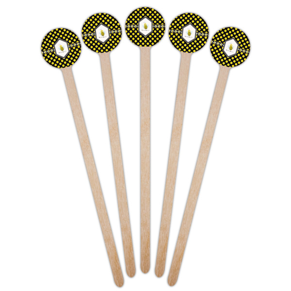 Custom Design - Wooden 7.5" Stir Stick - Round - Fan View
