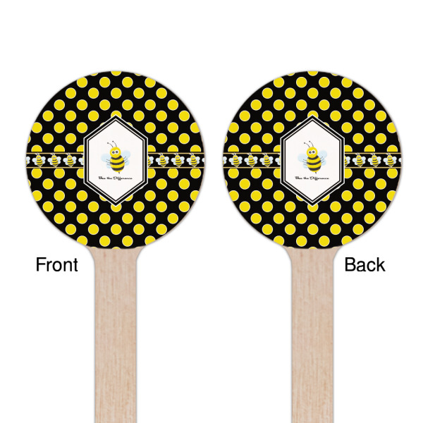 Custom Design - Wooden 6" Stir Stick - Round - Double Sided - Front & Back