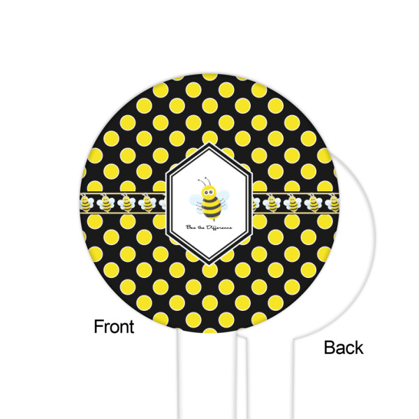 Custom Design - White Plastic 6" Food Pick - Round - Single Sided - Front & Back
