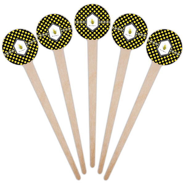 Custom Design - Wooden 4" Food Pick - Round - Fan View