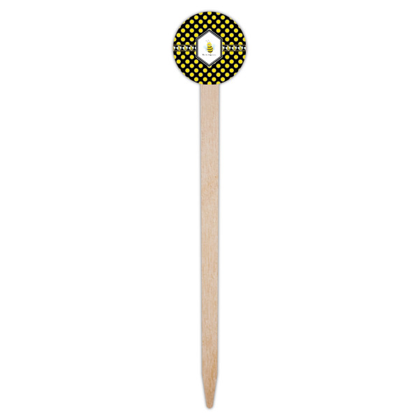 Custom Design - Wooden 6" Food Pick - Round - Single Pick