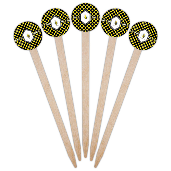 Custom Design - Wooden 6" Food Pick - Round - Fan View