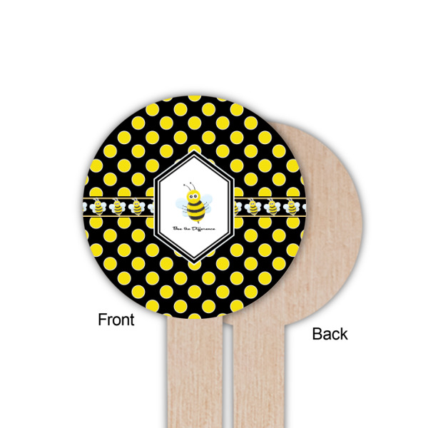 Custom Design - Wooden 6" Food Pick - Round - Single Sided - Front & Back