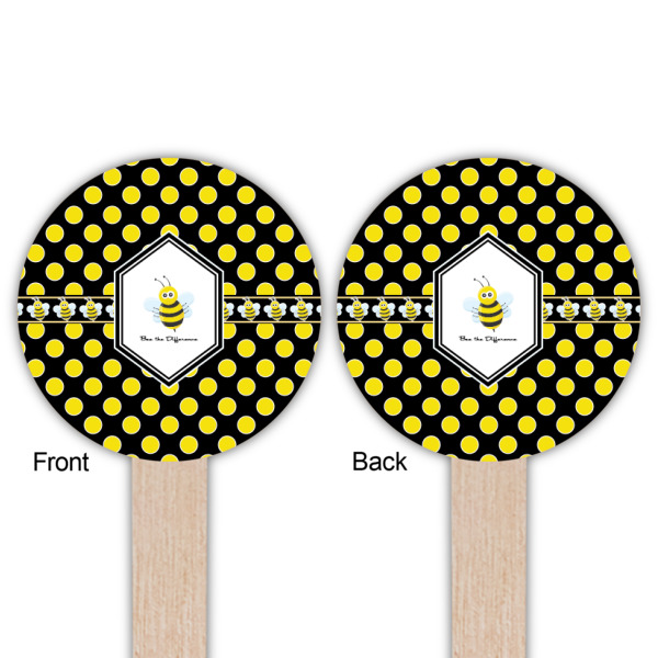 Custom Design - Wooden 6" Food Pick - Round - Double Sided - Front & Back