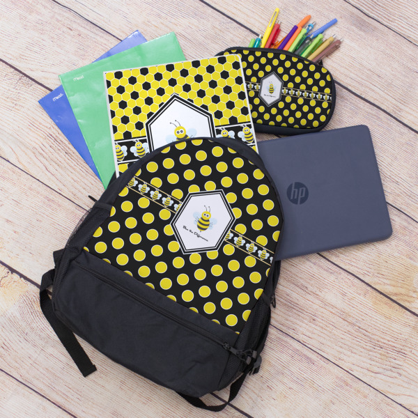 Custom Design - Large Backpack - Black - With Stuff