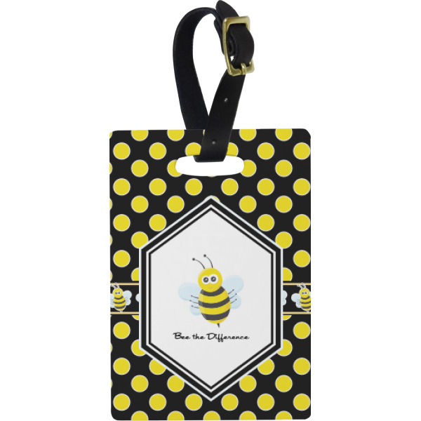 Custom Honeycomb Plastic Luggage Tag - Rectangular w/ Name or Text