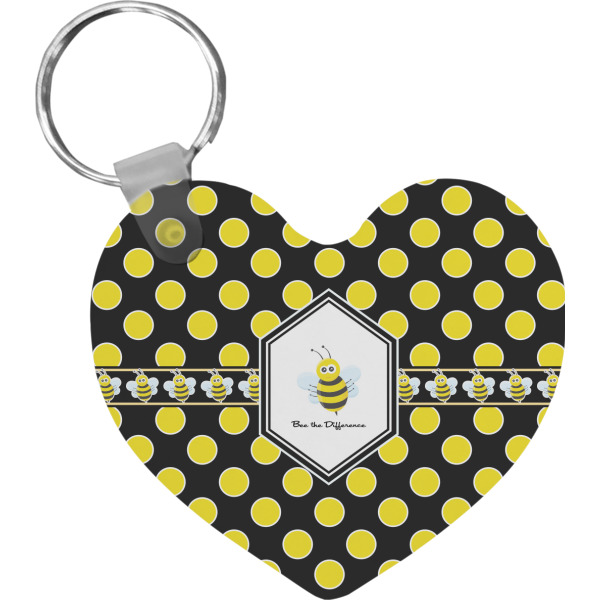 Custom Honeycomb Heart Plastic Keychain w/ Name or Text