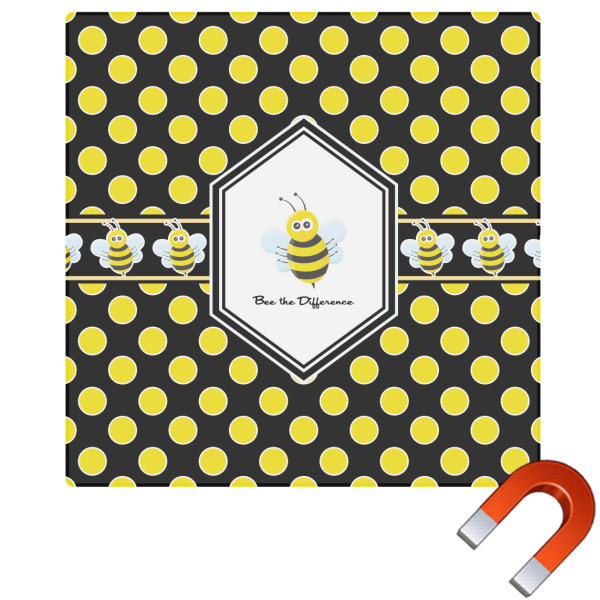 Custom Honeycomb Square Car Magnet - 6" (Personalized)