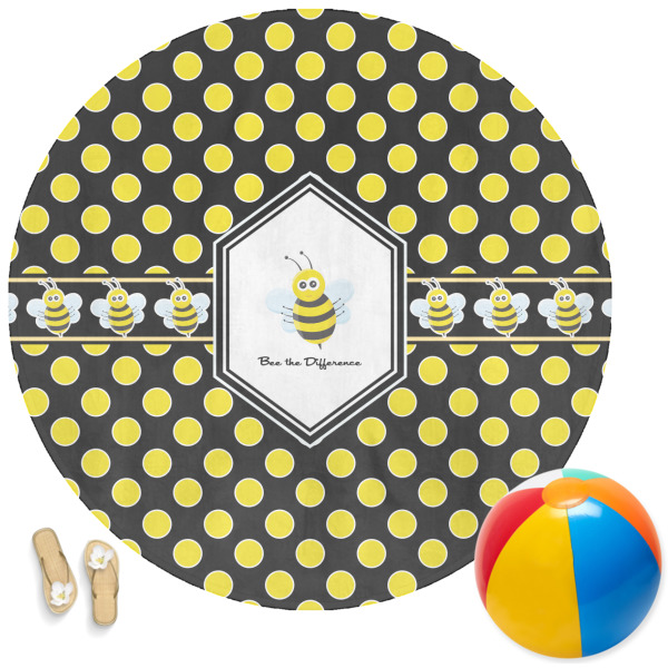 Custom Honeycomb Round Beach Towel (Personalized)