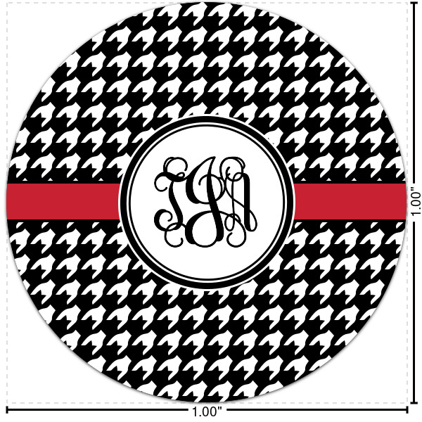 Custom Houndstooth Multipurpose Round Labels - 1" (Personalized)