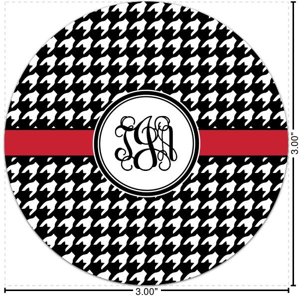 Custom Houndstooth Multipurpose Round Labels - 3" (Personalized)