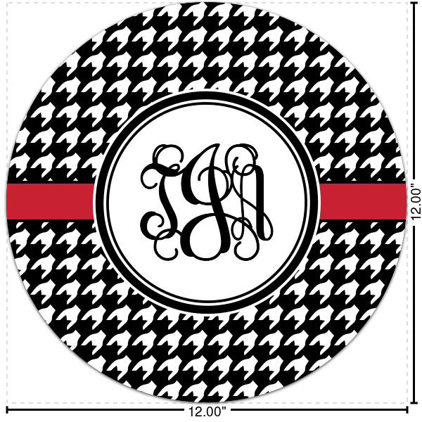 Custom Houndstooth Round Decal - Medium (Personalized)