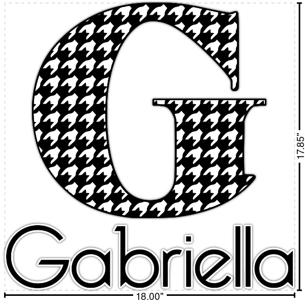 Custom Houndstooth Name & Initial Decal - Up to 18"x18" (Personalized)
