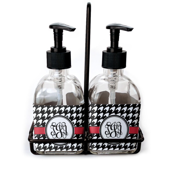 Custom Houndstooth Glass Soap & Lotion Bottles (Personalized)