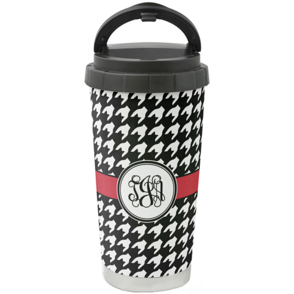 Custom Houndstooth Stainless Steel Coffee Tumbler (Personalized)