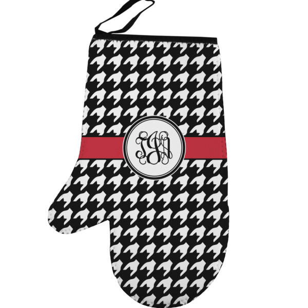 Custom Houndstooth Left Oven Mitt (Personalized)