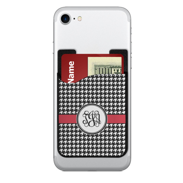 Custom Houndstooth 2-in-1 Cell Phone Credit Card Holder & Screen Cleaner (Personalized)